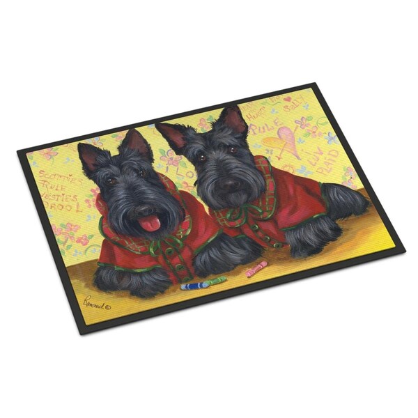 Carolines Treasures 18 x 27 in. Scottish Terrier Scotties Rule Indoor or Outdoor Mat PPP3271MAT - main